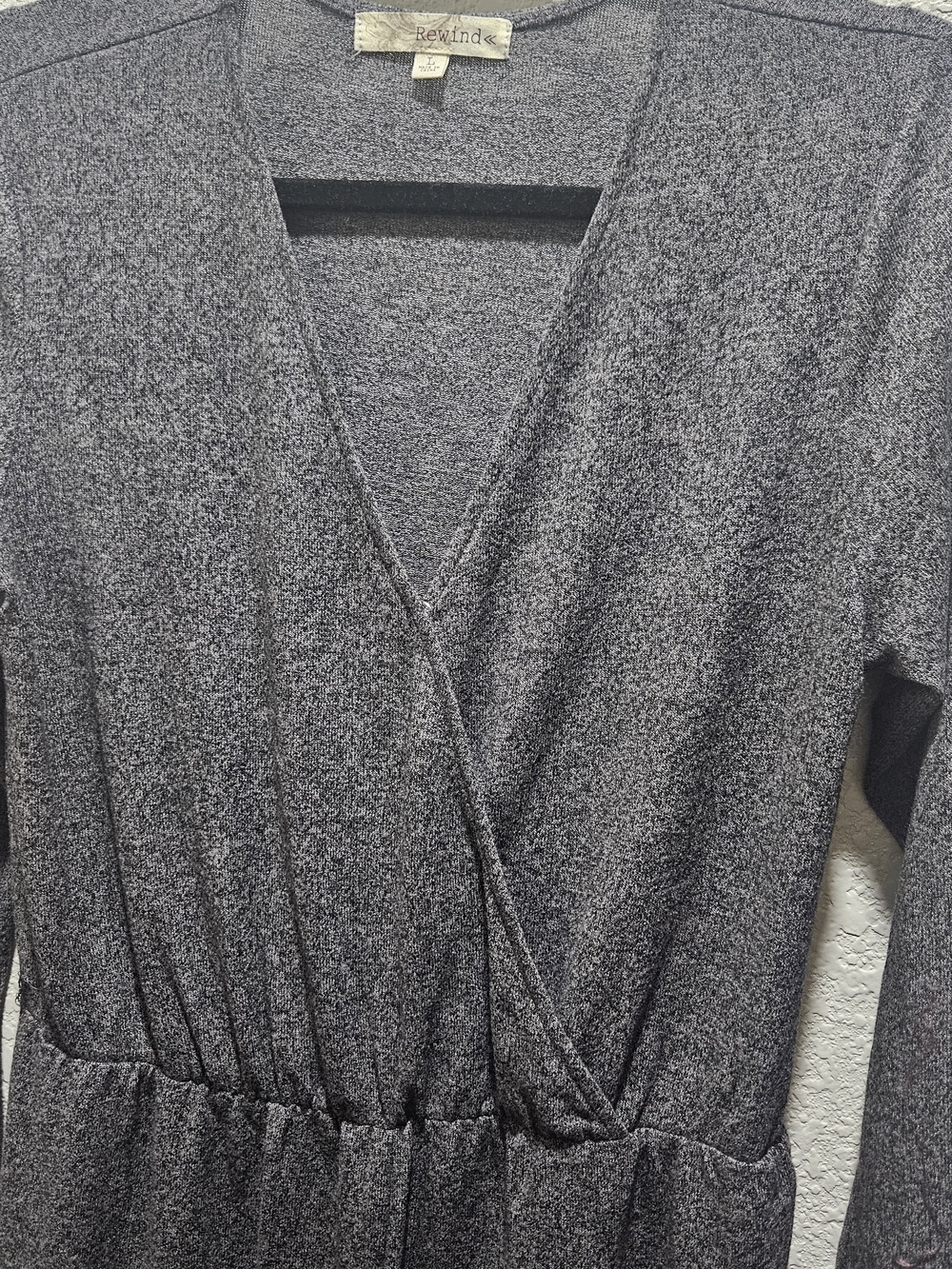 Rewind Women's Charcoal Gray Long-Sleeve Jumpsuit NWOT - Picture 3 of 7